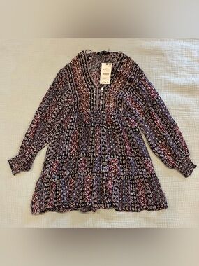 Zara NWT Boho Sequin Floral Mini dress